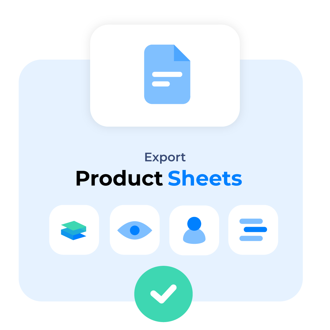 Exporteer naar spreadsheet en professionele fiches